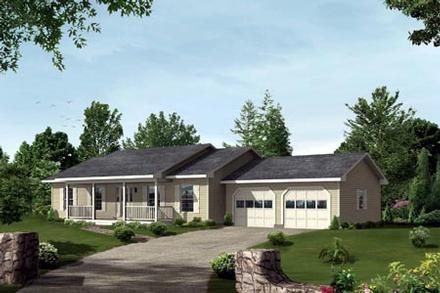 One-Story Ranch Elevation of Plan 87364