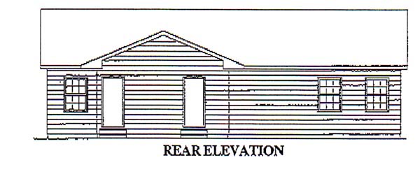 Ranch Rear Elevation of Plan 87365