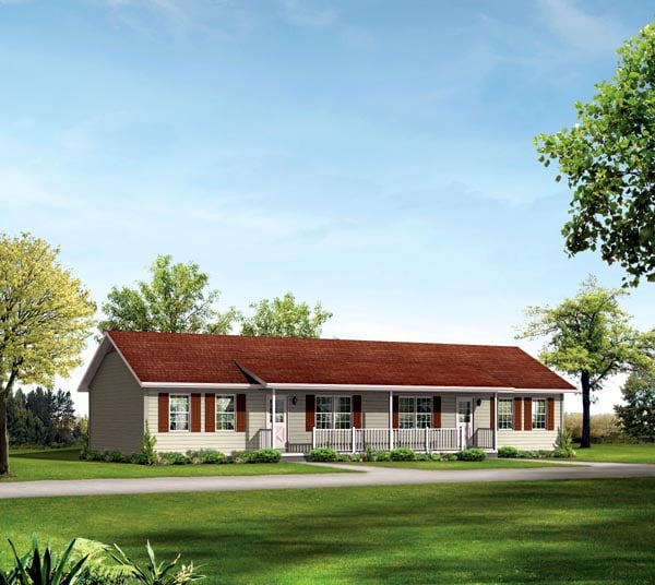 Ranch Style Multi Family Plan  87367 with 1536 Sq  Ft  4 Bed 