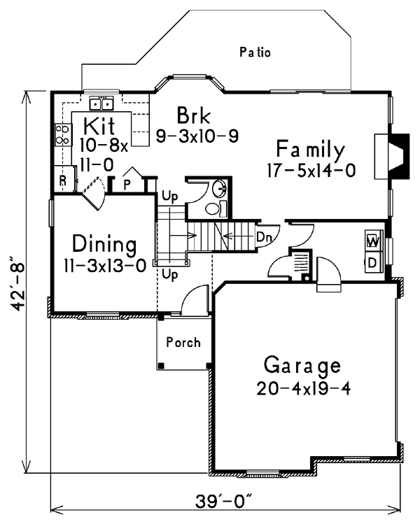 Narrow Lot Traditional Level One of Plan 87370