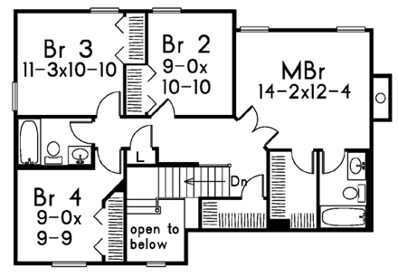 House Plan 87370 Second Level Plan