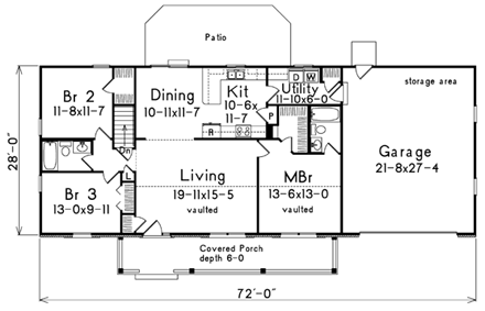 House Plan 87375 First Level Plan