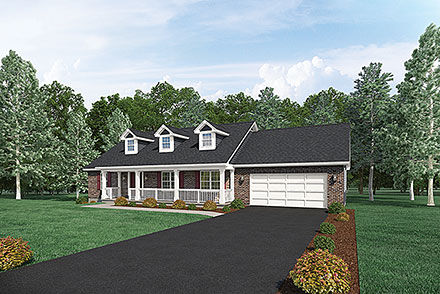 Ranch Elevation of Plan 87375