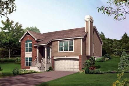 Narrow Lot One-Story Traditional Elevation of Plan 87378