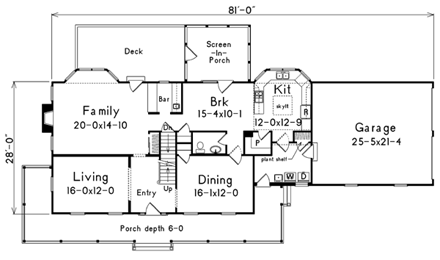 House Plan 87388 First Level Plan