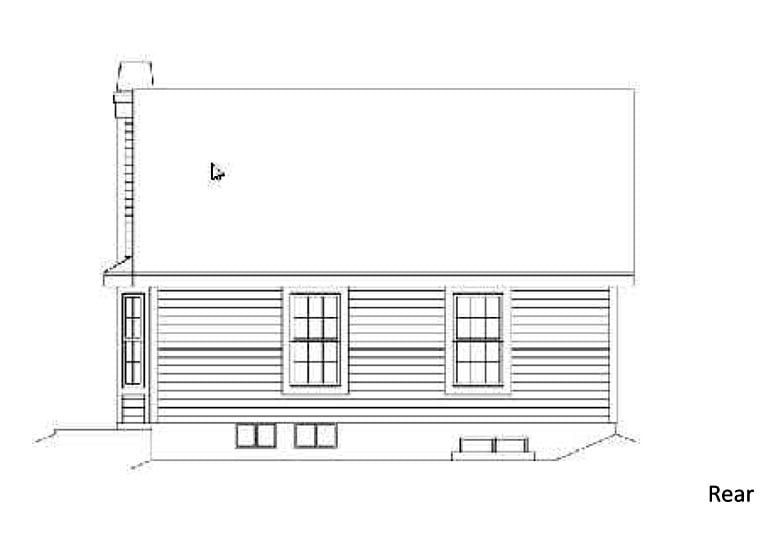 Country Rear Elevation of Plan 87392