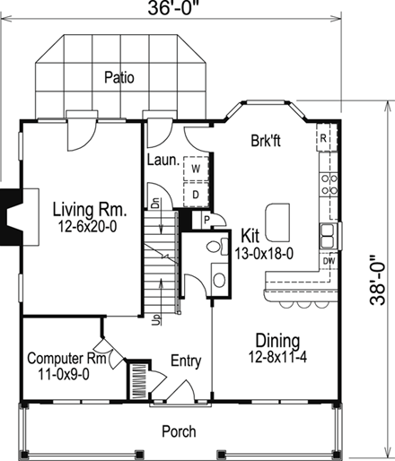 House Plan 87397 First Level Plan