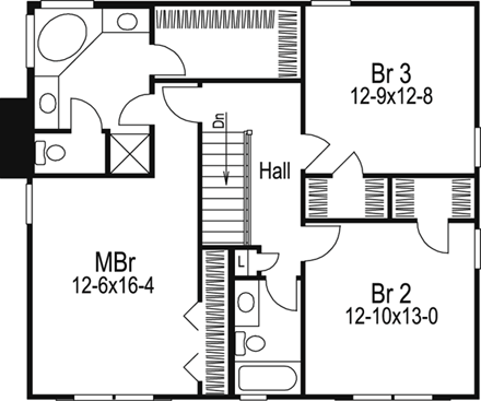 House Plan 87397 Second Level Plan