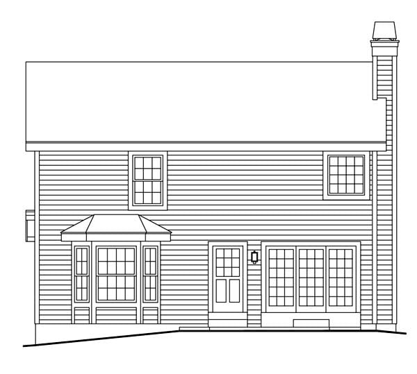 Country Southern Traditional Rear Elevation of Plan 87397