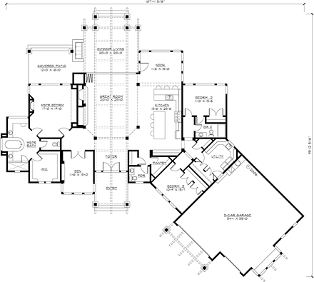 House Plan 87400 First Level Plan