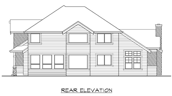 Craftsman Rear Elevation of Plan 87402