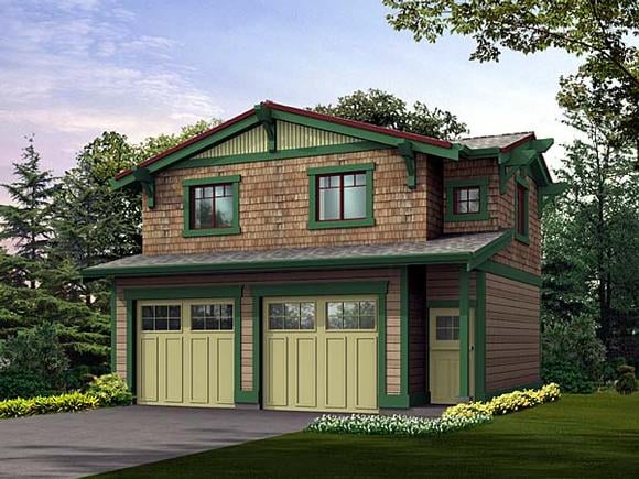 Garage Plan 87403 - 2 Car Garage Apartment Elevation