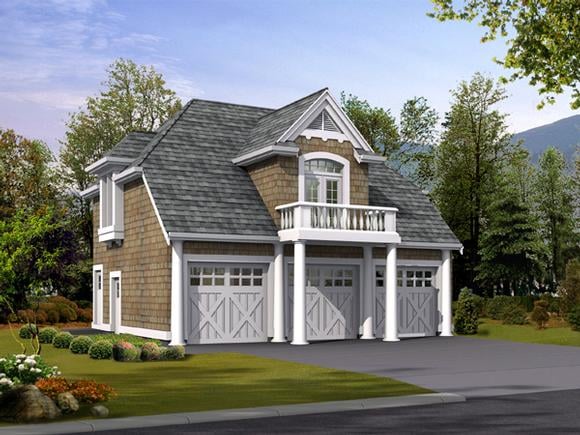 Garage Plan 87404 - 3 Car Garage Apartment Elevation