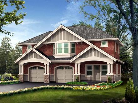 Craftsman Elevation of Plan 87407