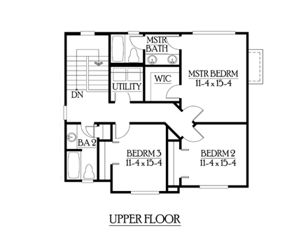 House Plan 87414 Second Level Plan