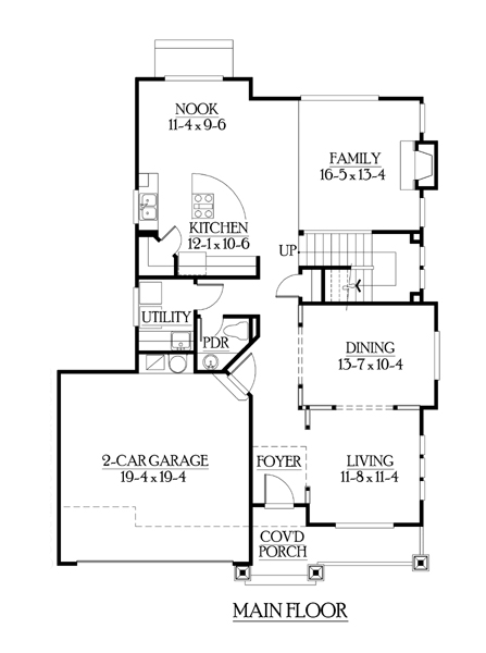 Country Craftsman Level One of Plan 87421