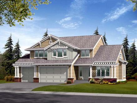 Craftsman Elevation of Plan 87422