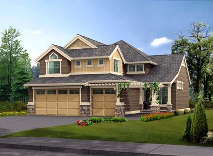 Country Craftsman Traditional Elevation of Plan 87426