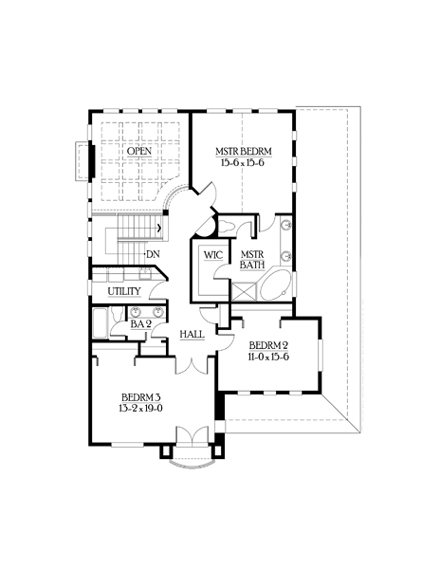 House Plan 87428 Second Level Plan