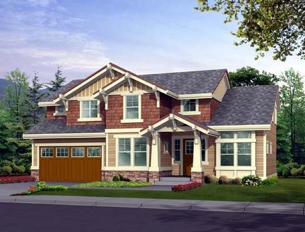 Craftsman Elevation of Plan 87431