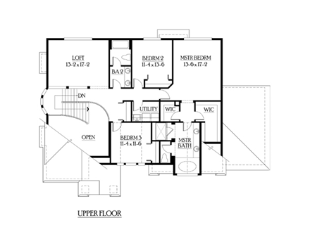 House Plan 87435 Second Level Plan