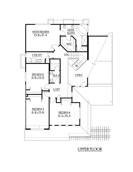 Craftsman Traditional Level Two of Plan 87441