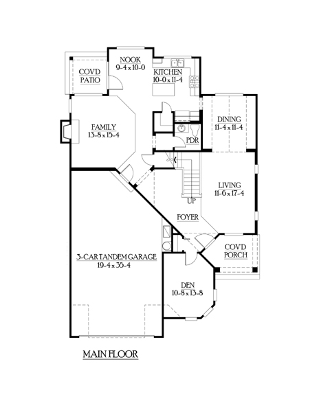 Farmhouse Level One of Plan 87443