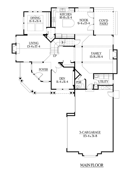House Plan 87445 First Level Plan