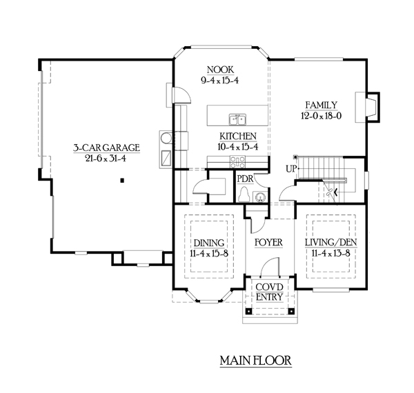 Craftsman Traditional Level One of Plan 87456