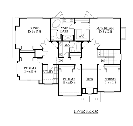 House Plan 87456 Second Level Plan