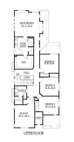 Craftsman Narrow Lot Tudor Level Two of Plan 87464