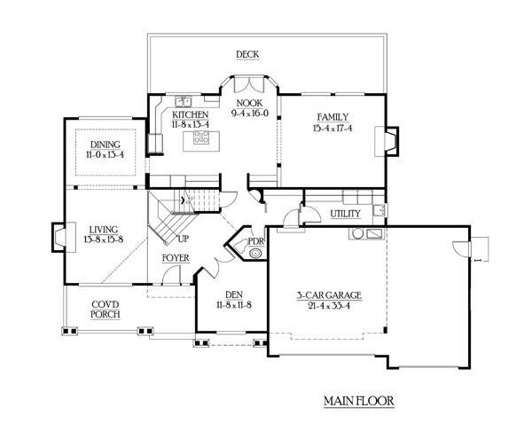 Country Craftsman Level One of Plan 87466