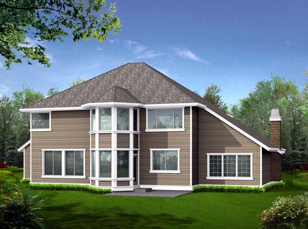 Country Craftsman Rear Elevation of Plan 87466