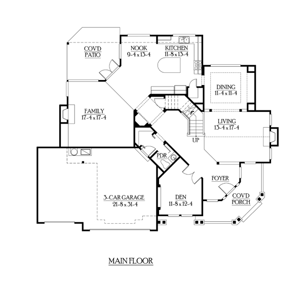 Country Craftsman Level One of Plan 87467