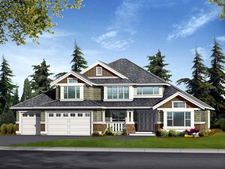 Country Craftsman Elevation of Plan 87468