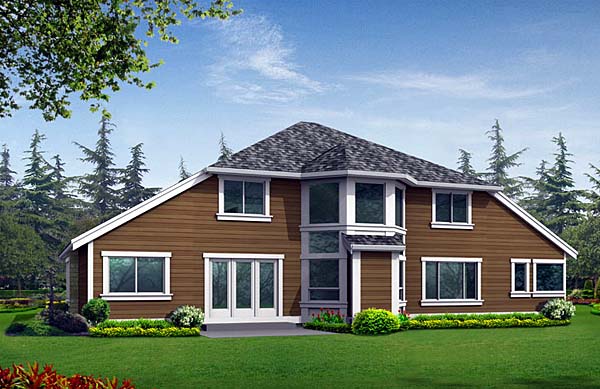 Country Craftsman Rear Elevation of Plan 87468