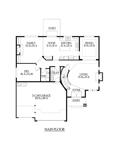 Country Craftsman Level One of Plan 87470