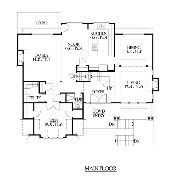 Country Craftsman Level One of Plan 87474