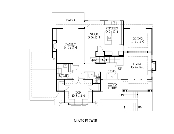 Country Craftsman Level One of Plan 87475