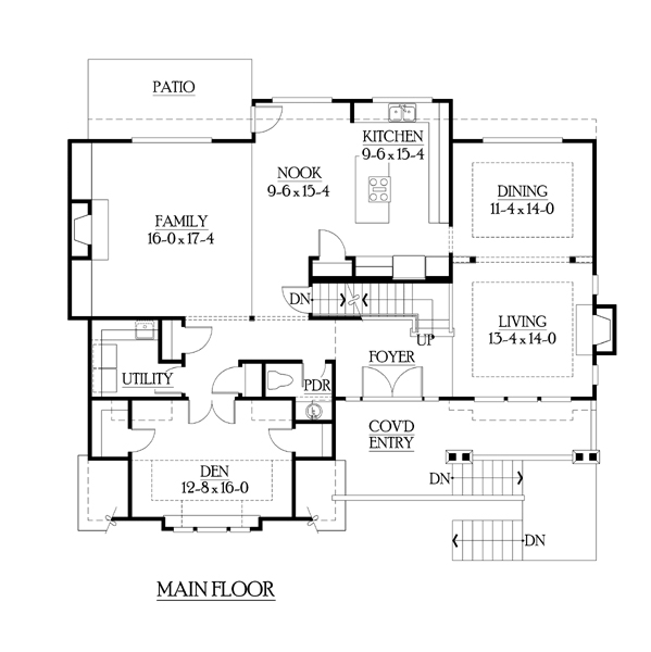 Country Craftsman Level One of Plan 87476