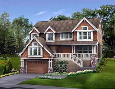 Country Craftsman Elevation of Plan 87476