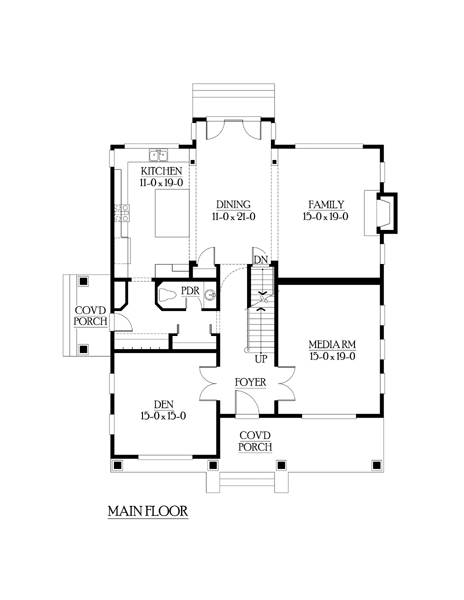 Country Craftsman Level One of Plan 87479