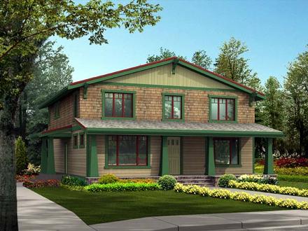 Country Craftsman Elevation of Plan 87479