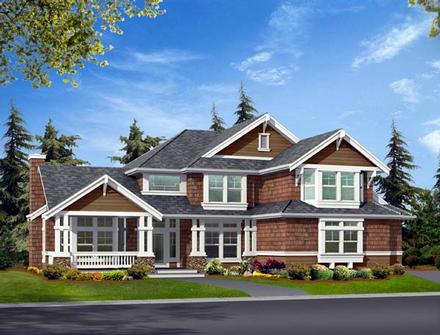 Country Craftsman Elevation of Plan 87480