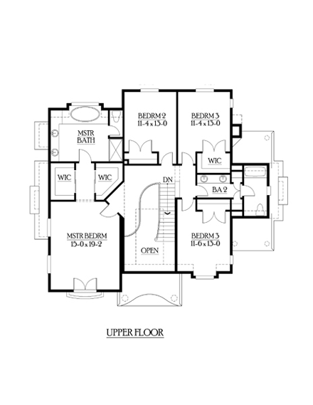 House Plan 87483 Second Level Plan