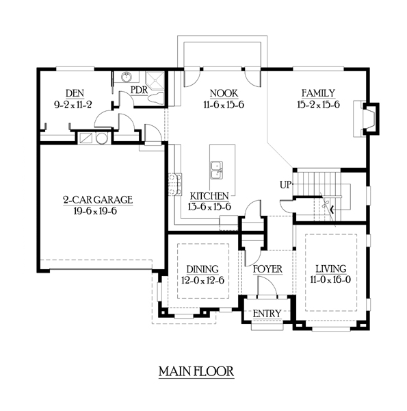 Country Craftsman Level One of Plan 87487