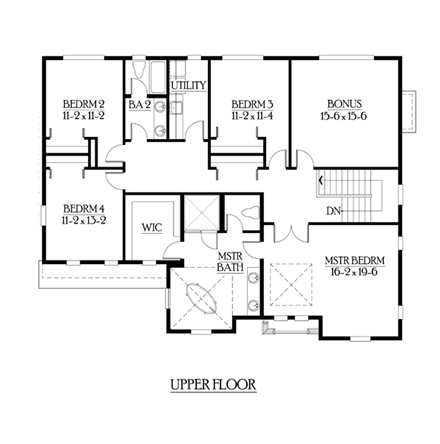 House Plan 87487 Second Level Plan