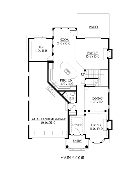 Colonial Country Traditional Level One of Plan 87490