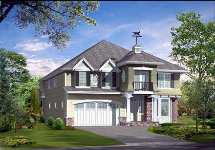 Colonial Country Traditional Elevation of Plan 87490