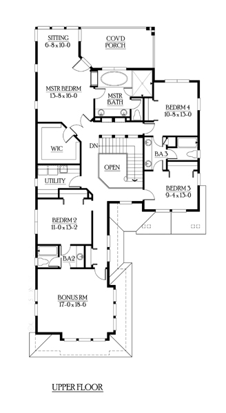 House Plan 87498 Second Level Plan